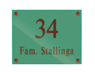 Glaslook naambordje - Series 1012