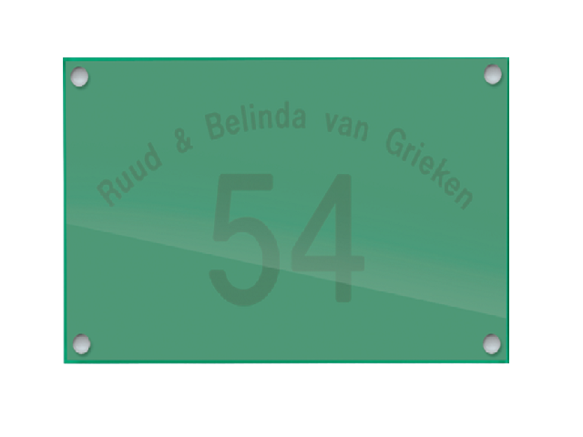 Glaslook naambordje - Series 1014