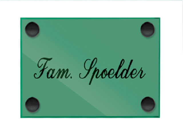 Glaslook naambordje - Series 1016