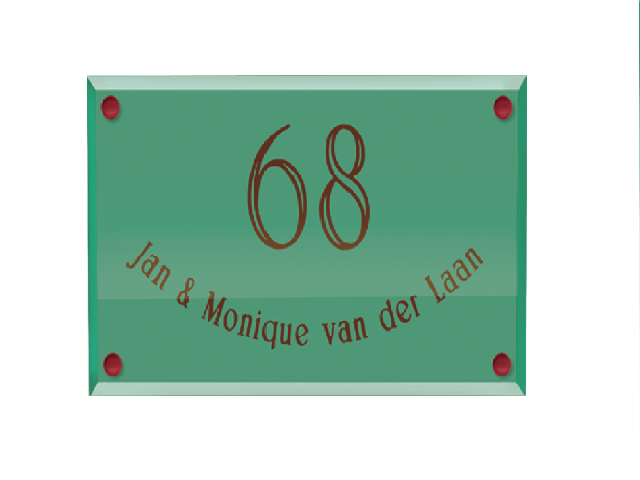 Glaslook naambordje - Series 1045