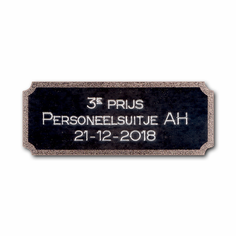 Luxe graveerplaatje 62 x 19 mm (incl. graveren)