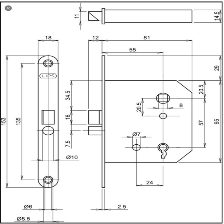 Klavierslot Lips Bruynzeel 2132 - Afbeelding 3