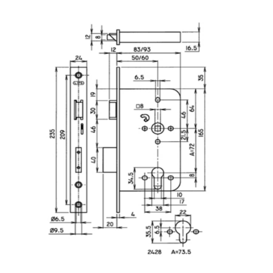 Cilinder insteekslot Lips 2422 - Afbeelding 3
