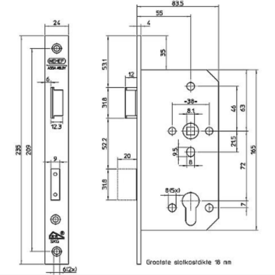 Cilinder insteekslot Nemef 4401/4402 - Afbeelding 3