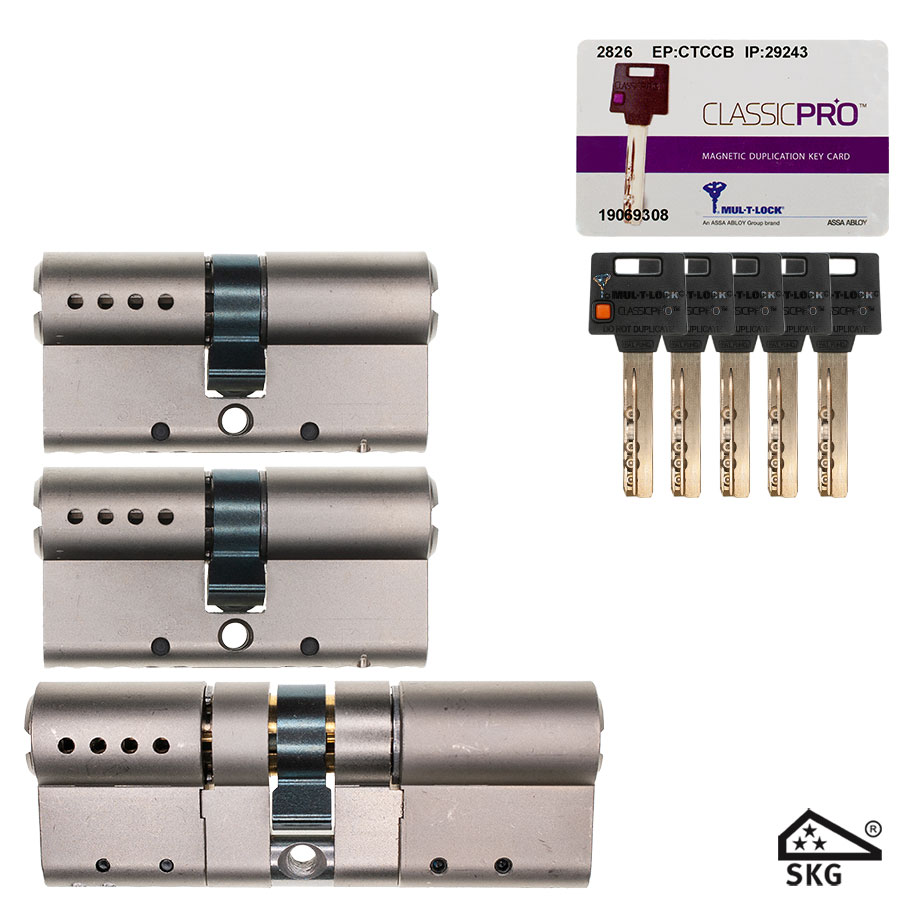 Mul-T-Lock SKG★★★ cilinder set (2 stuks 30x30mm + 40x45mm)