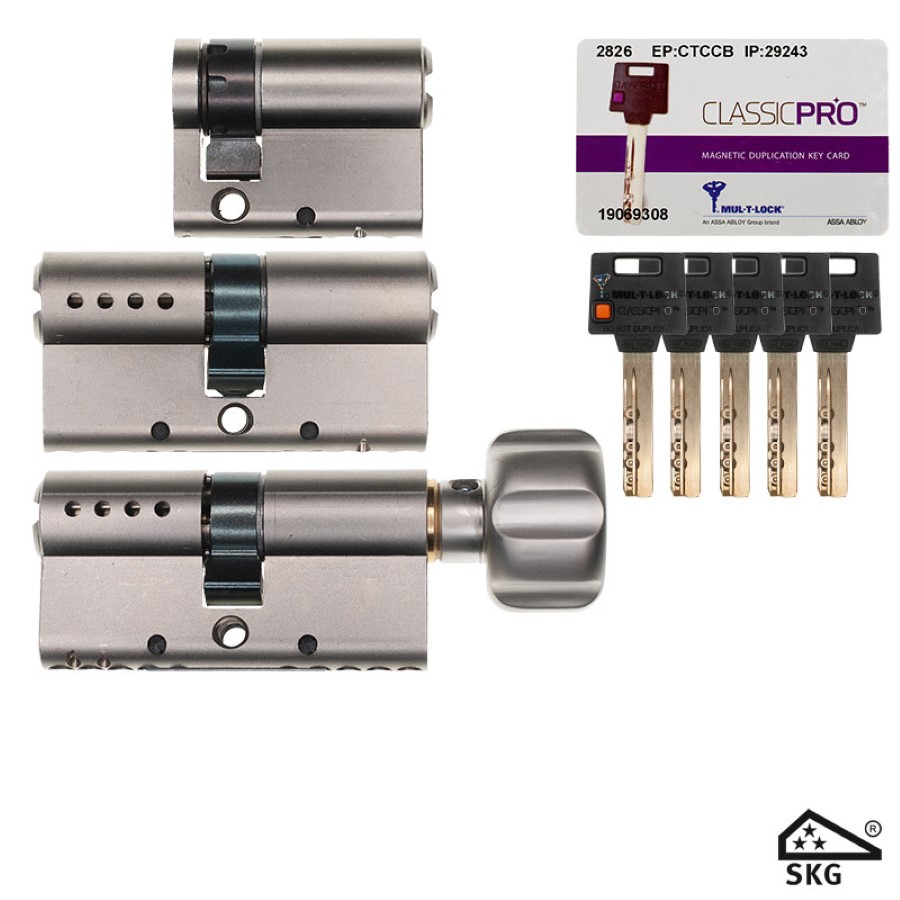 Mul-T-Lock SKG★★★ cilinder set (30x30mm + KNOP30x30mm + 30x10mm)