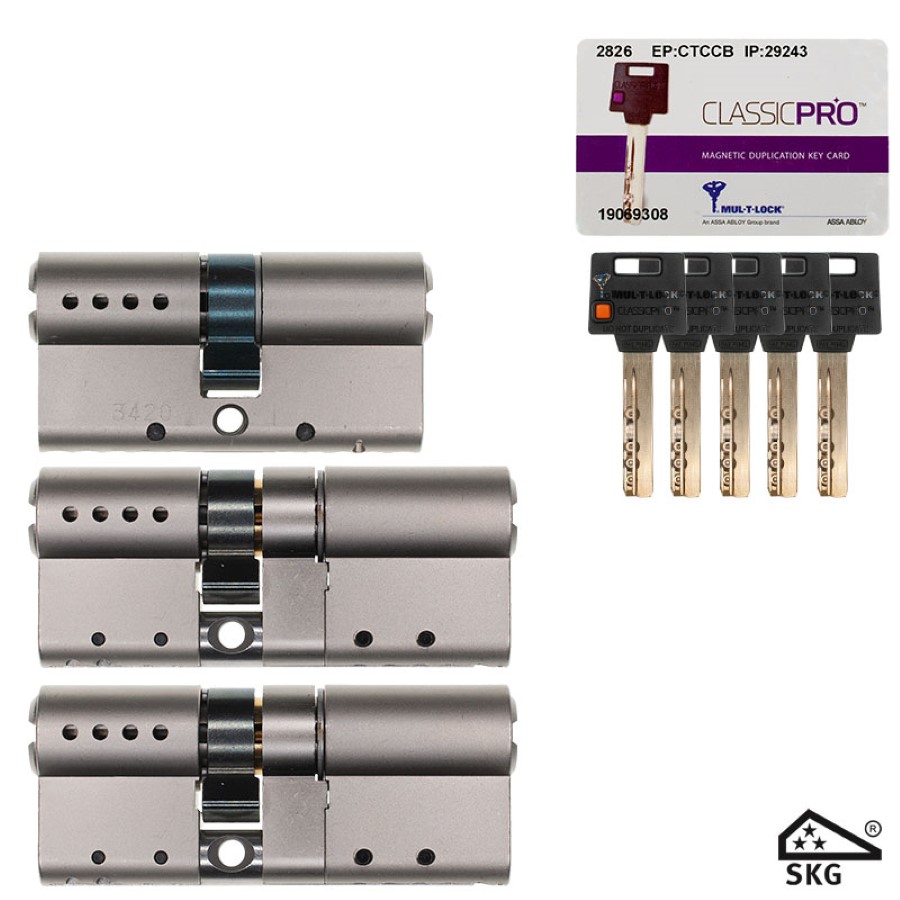 Mul-T-Lock SKG★★★ cilinder set (2 stuks 30x45mm + 30x30mm)